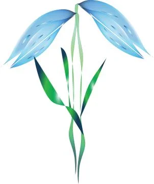 Concept blue bellflower Stock Illustration