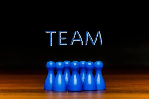 Concept blue team, teamwork, collaboration chalk text Stock Photos