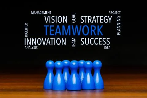 Concept blue teamwork text cloud Stock Photos