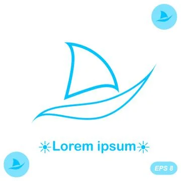 Concept of boat on white background Stock Illustration