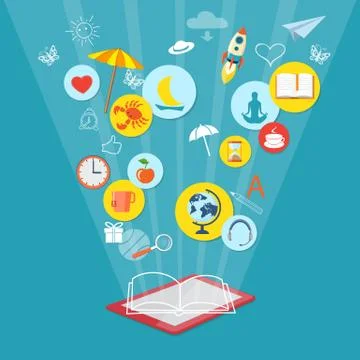 Concept of book reader Stock Illustration