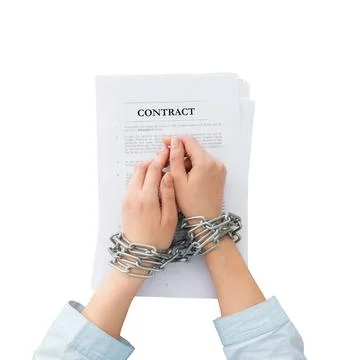 Concept bound by a contract Stock Photos
