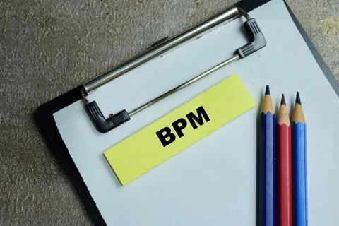 Concept of BPM - Business Process management write on sticky notes Stockfoto's