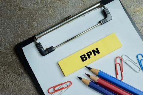 Concept of BPN - Business Process Narrative write on sticky notes Stock Photos