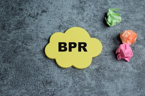 Concept of BPR - Business Process Re-engineering write on sticky notes 스톡 사진