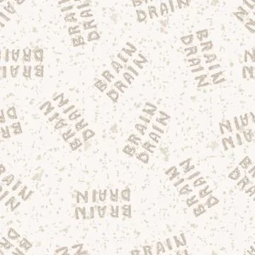 The concept of brain drain. Simple text. Seamless pattern background. The mod Illustrazione stock