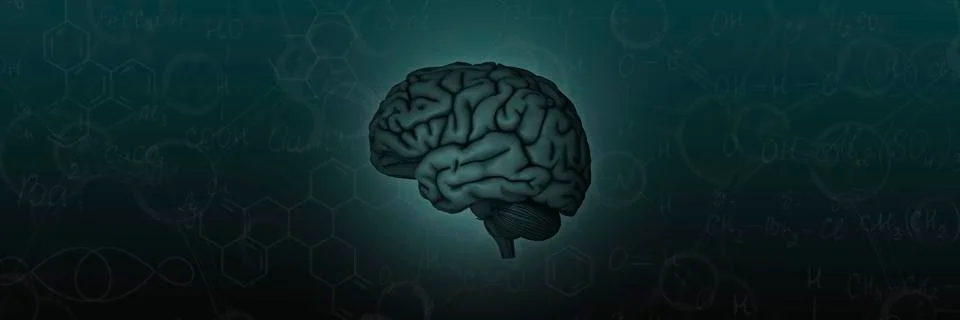 The concept of the brain. laboratory, glasses, microscope, flask, tests Stockillustratie