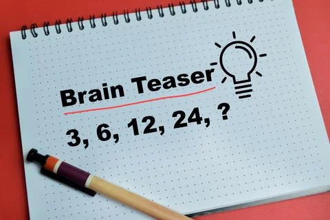 Concept of brain teaser question and mathematical number sequence Fotos Stock