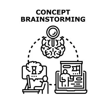 Concept brainstorming generating new creative solutions remotely Stock Illustration