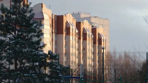 The concept of Brick multi-storey buildings Video stock 167379136