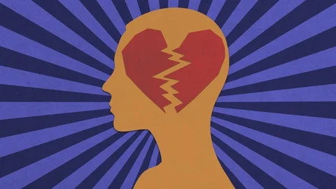 Concept Of Broken Love / Sadness Stop Motion Animation Stock Footage 120872983