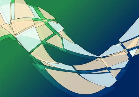 Concept broken wavy shapes abstract background Stock Illustration