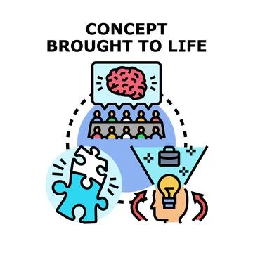 Concept brought to life business development process Stock Illustration