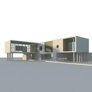 Concept building 3d rendering Stock Illustration