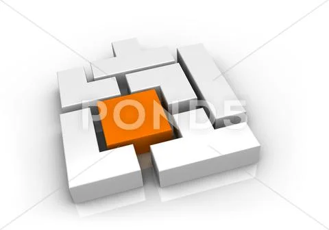 Concept of building and problem solving Stock Illustration