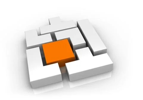 Concept of building and problem solving Illustrazione stock