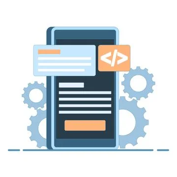 Concept of building mobile applications イラスト素材