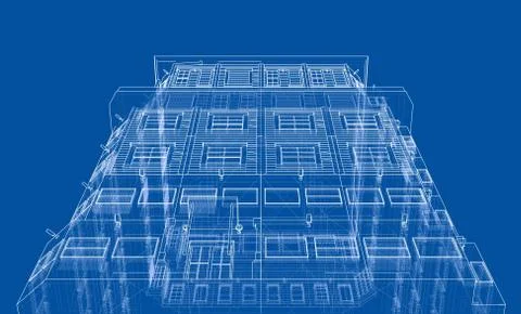 Concept of building. Vector rendering of 3d Ilustración de archivo