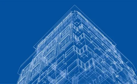 Concept of building. Vector rendering of 3d Ilustración de archivo