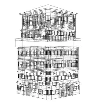 Concept of building. Vector rendering of 3d Ilustración de archivo