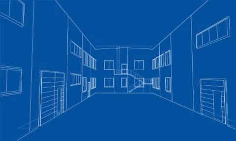 Concept of building. Vector rendering of 3d Ilustración de archivo