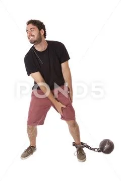 A concept of burden or addiction. Stock Photos