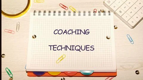 The concept of business and development. COACHING TECHNIQUES Concept Label It Stock Photos