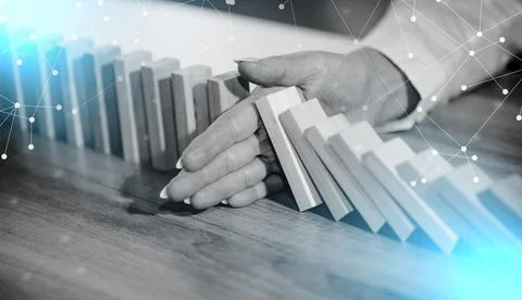 Concept of business control; light effect Stock Photos