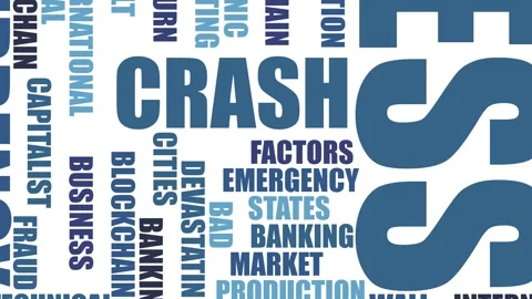 Concept business crisis word cloud motion on white background Stock Footage 343609838
