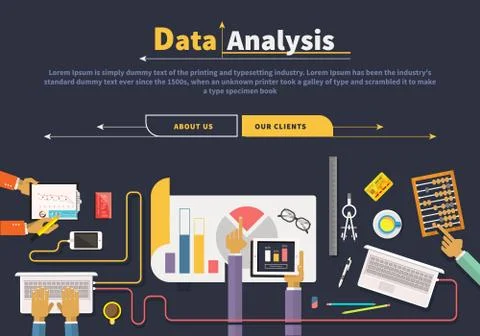 Concept of business. Data collection. Analysis Illustrazione stock