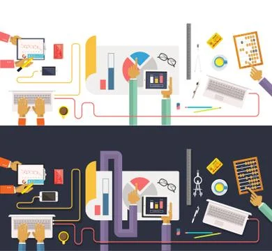 Concept of business. Data collection. Analysis Illustrazione stock