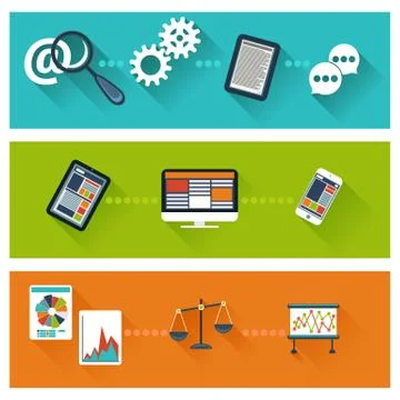 Concept for business development, web analytics Illustrazione stock