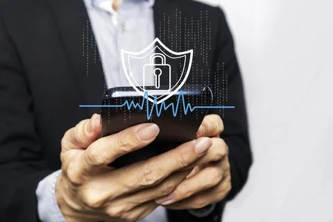 The concept of business people using technology to collect information for .. Stock Photos