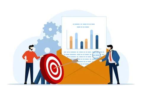 Concept of business performance data analysis, search engine optimization Stock Illustration