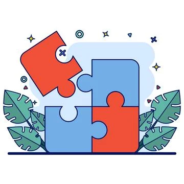 Concept Business solution, problem solving. puzzle game. Stock Illustration