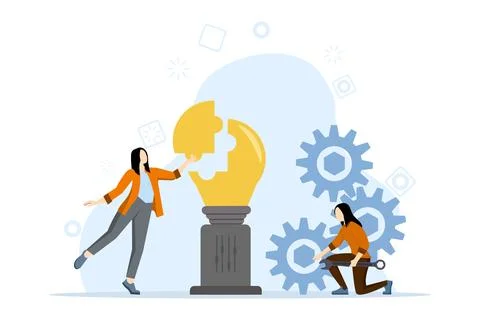 Concept Business team working creative thinking for business marketing idea Stock Illustration