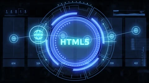 The concept of business, technology, the Internet and the network.  HTML5. Stock Footage 309361692