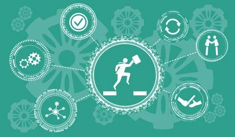 Concept of business transition Stock Illustration