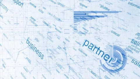 Concept business word cloud on blurred infographics background Vídeos de archivo 333709939