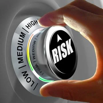 Concept of a button adjusting or minimizing potential risk Stock Illustration