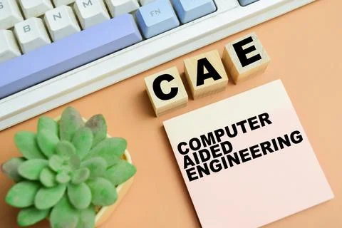 Concept of CAE - Computer Aided Engineering write on sticky notes Stock-Fotos