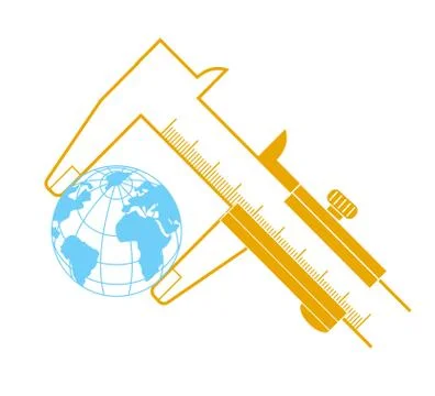 Concept calipers measuring the earth イラスト素材