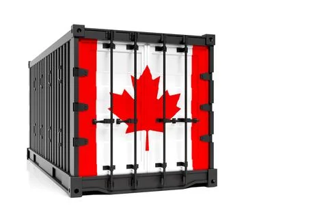 The concept of  Canada export-import, container transporting and national del Illustrazione stock
