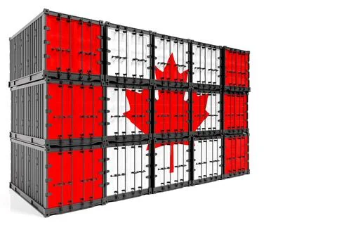 The concept of  Canada export-import, container transporting and national del Stock Illustration