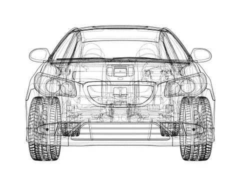 Concept car. 3d illustration Stock-Illustration