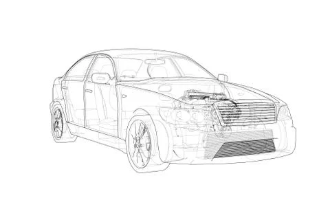 Concept car. 3d illustration Illustrazione stock
