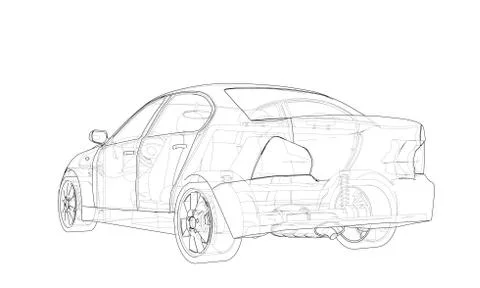 Concept car. 3d illustration Stock Illustration