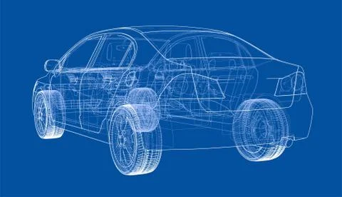 Concept car blueprint Stock-Illustration