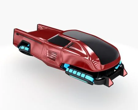 Concept car of future transport system, isolated on white. 3d illustration Stock Illustration