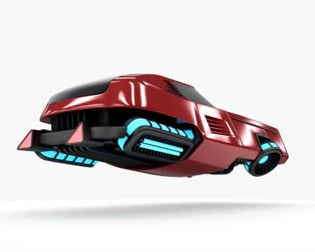 Concept car of future transport system, isolated on white. 3d illustration Stock Illustration